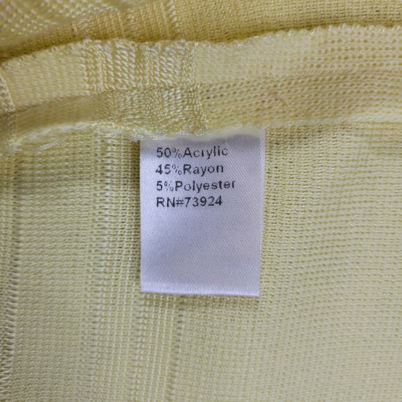 Misook Knit Sweater Jacket PM Petite Yellow Plaid Double Breasted 3/4 Sleeve - Picture 16 of 16